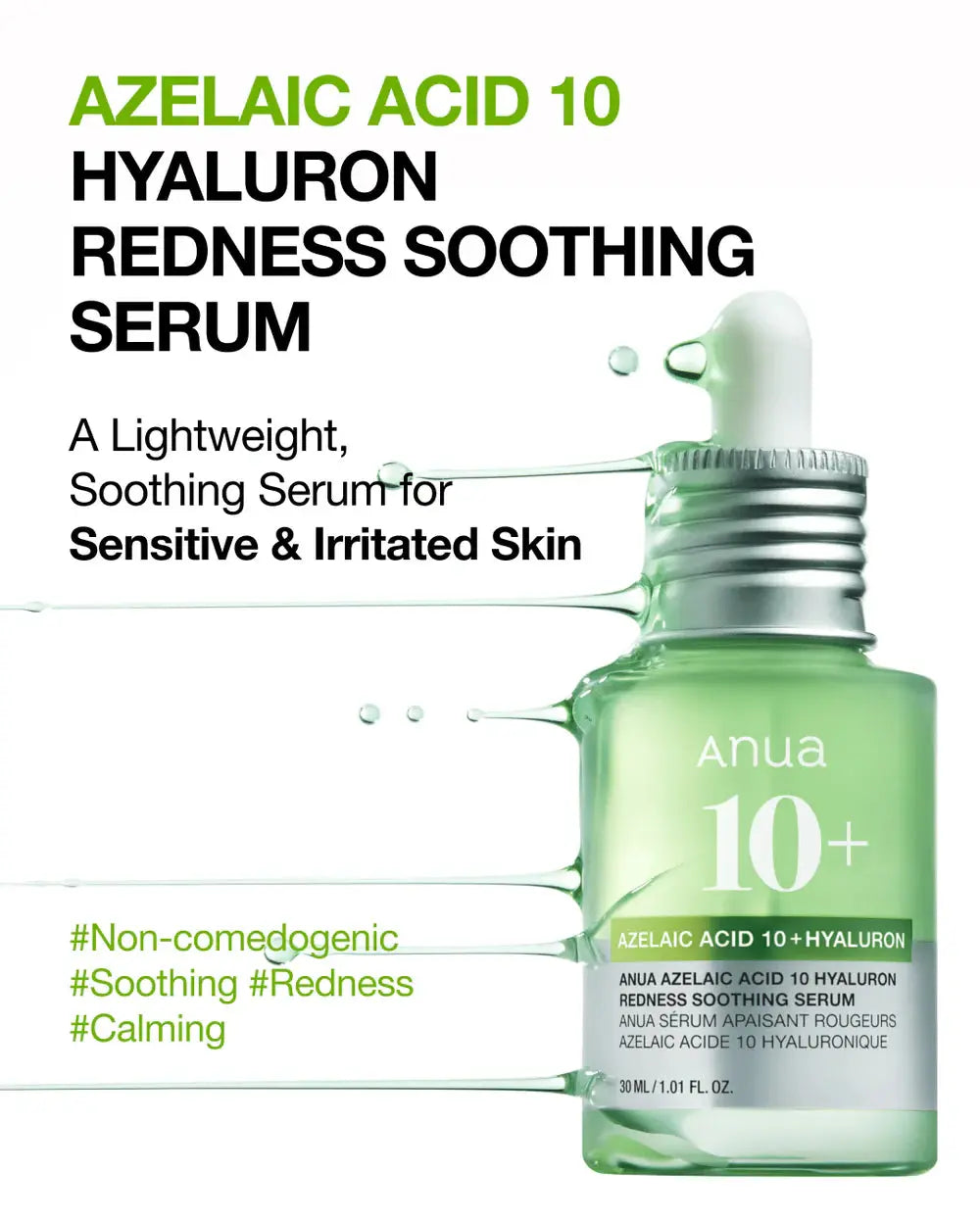 Anua - Azelaic Acid 10 Hyaluron Redness Soothing Serum - Korean skincare - Nashwa