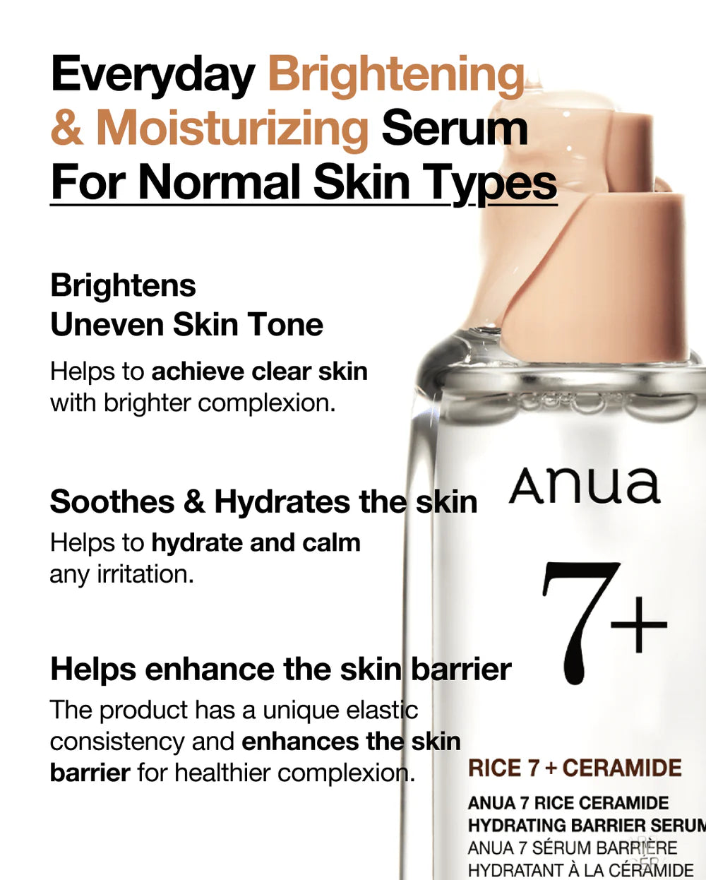 Anua - 7 Rice Ceramide Hydrating Barrier Serum - Korean skincare - Nashwa 