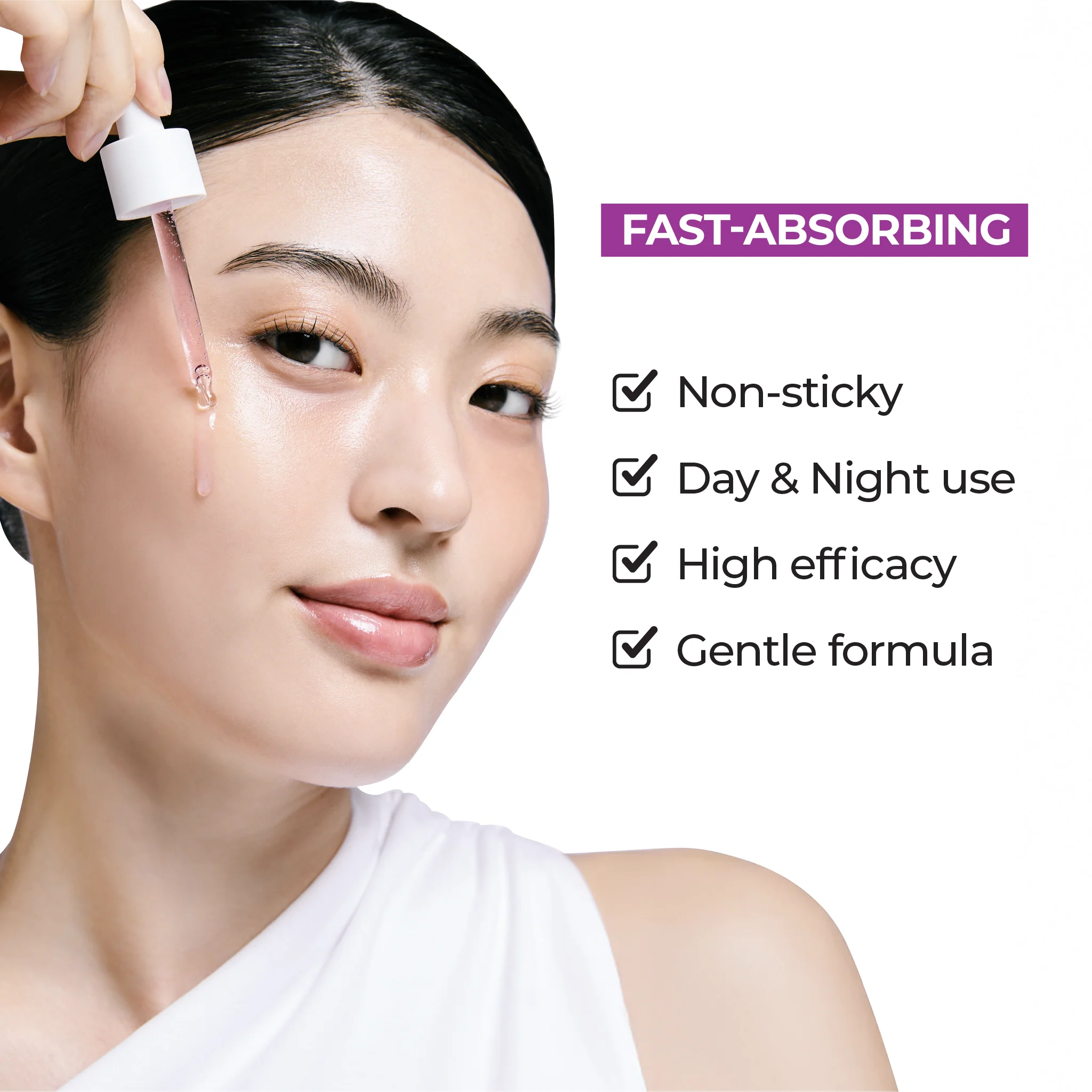 woman applying JUMISO Niacinamide 20 Serum korean skincare serum