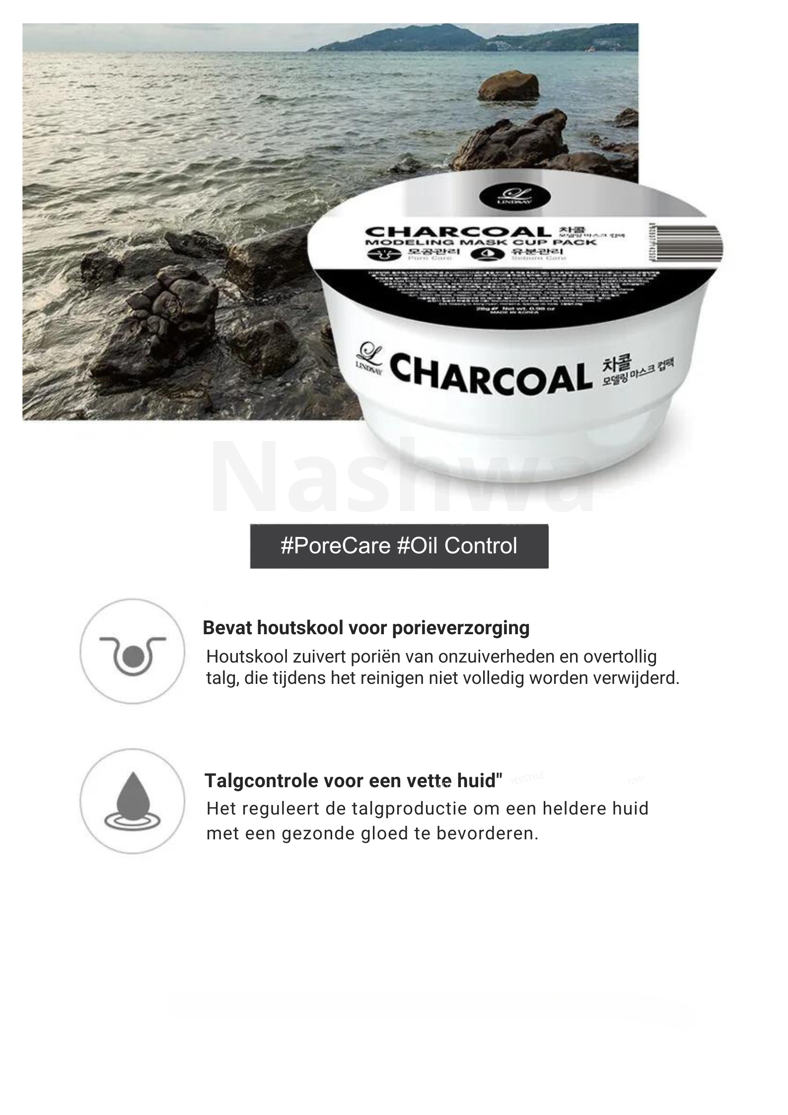 LINDSAY - Modeling Mask Cup Pack Charcoal - Korean Skincare - Nashwa
