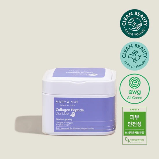 Mary&May - Collagen Peptide Vital Mask (30 sheets) - Korean skincare - Nashwa